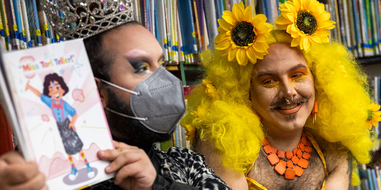 Drag queens read to children at public library in Chelsea Mass