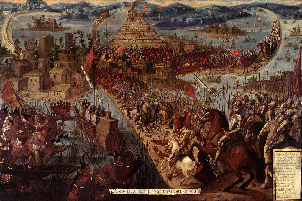 conquista de mexico por cortes tenochtitlan painting c614d6