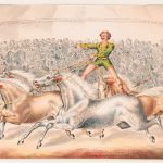 circus performer riding two horses at once