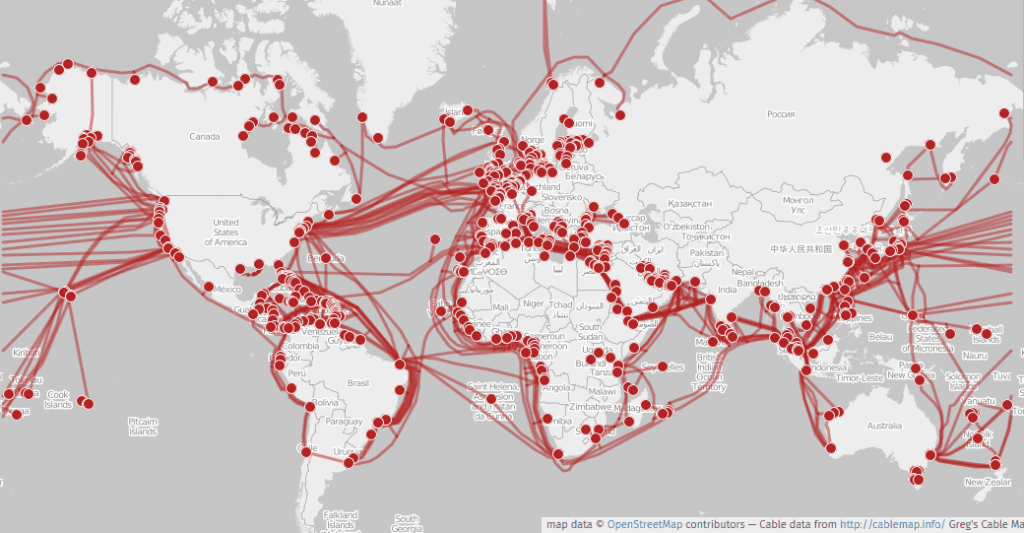 Submarine cable map umap