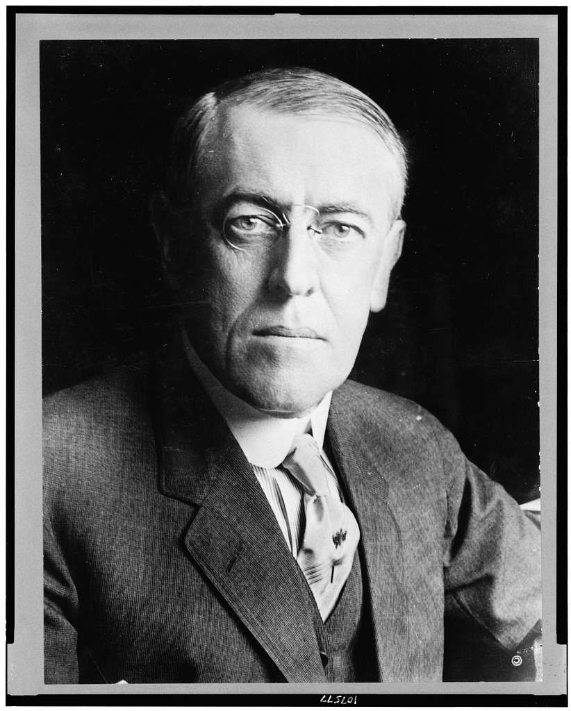 woodrow wilson head and shoulders portrait facing front